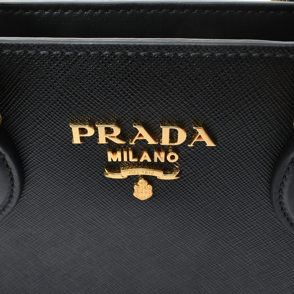 Prada Gold Hardware Saffiano Handbag Black - Picture 7 of 10